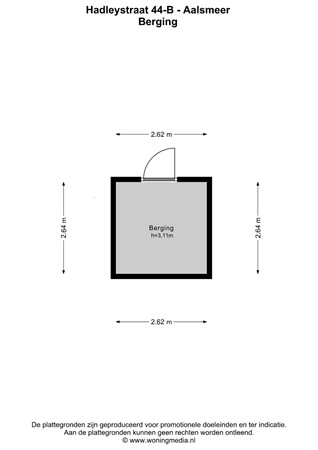 Floorplan - Hadleystraat 44B, 1431 SN Aalsmeer